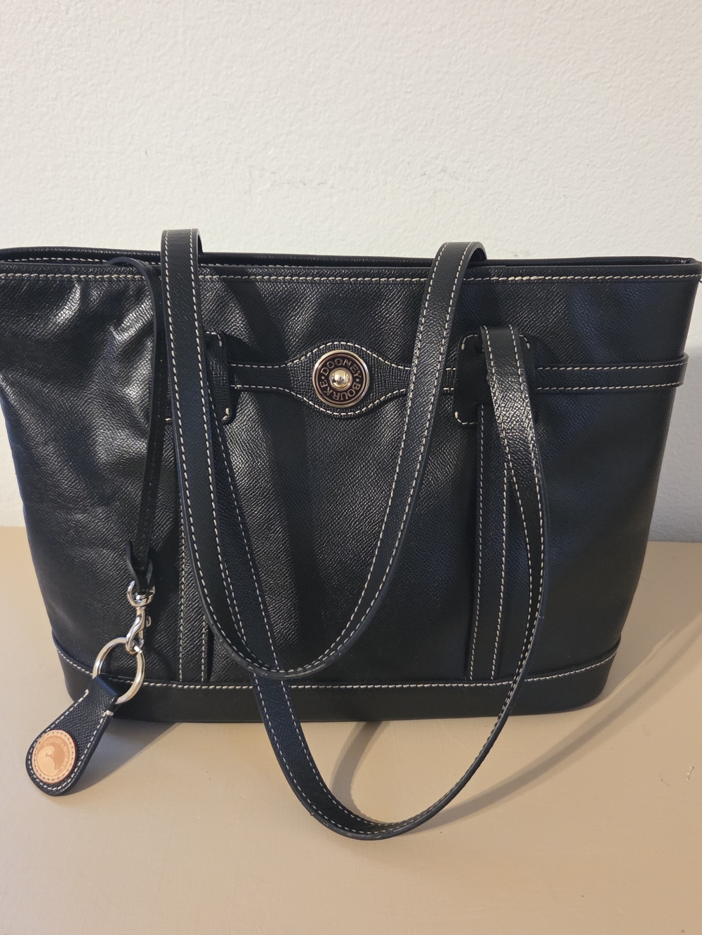 Vintage Dooney & Bourke AWL Pebble Grain Tote Bag Black Leather J4270193 Purse